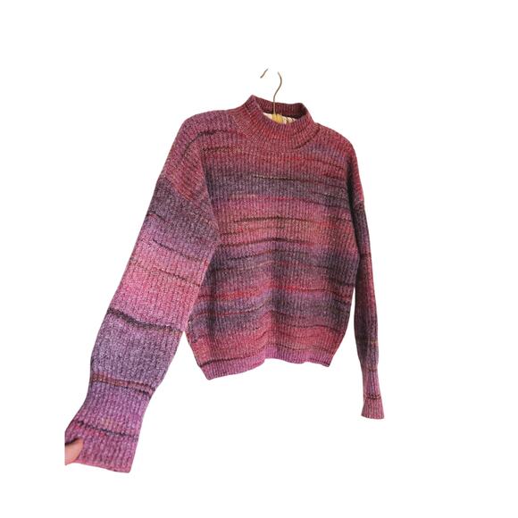 Christian Siriano Pink Red Striped Crewneck Sweater Medium Cozy Artsy Academia - Picture 9 of 9
